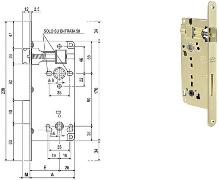 SERRATURE AGB PATENT GRANDE PER BAGNO ART.595